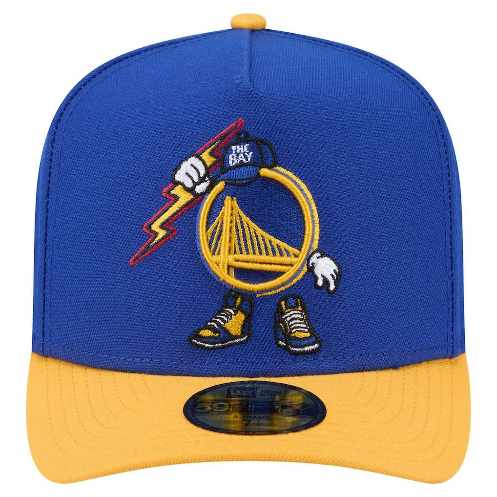 New Era Golden State Warriors Injection Cartoon Logo A-Frame 59FIFTY Fitted Hat Royal