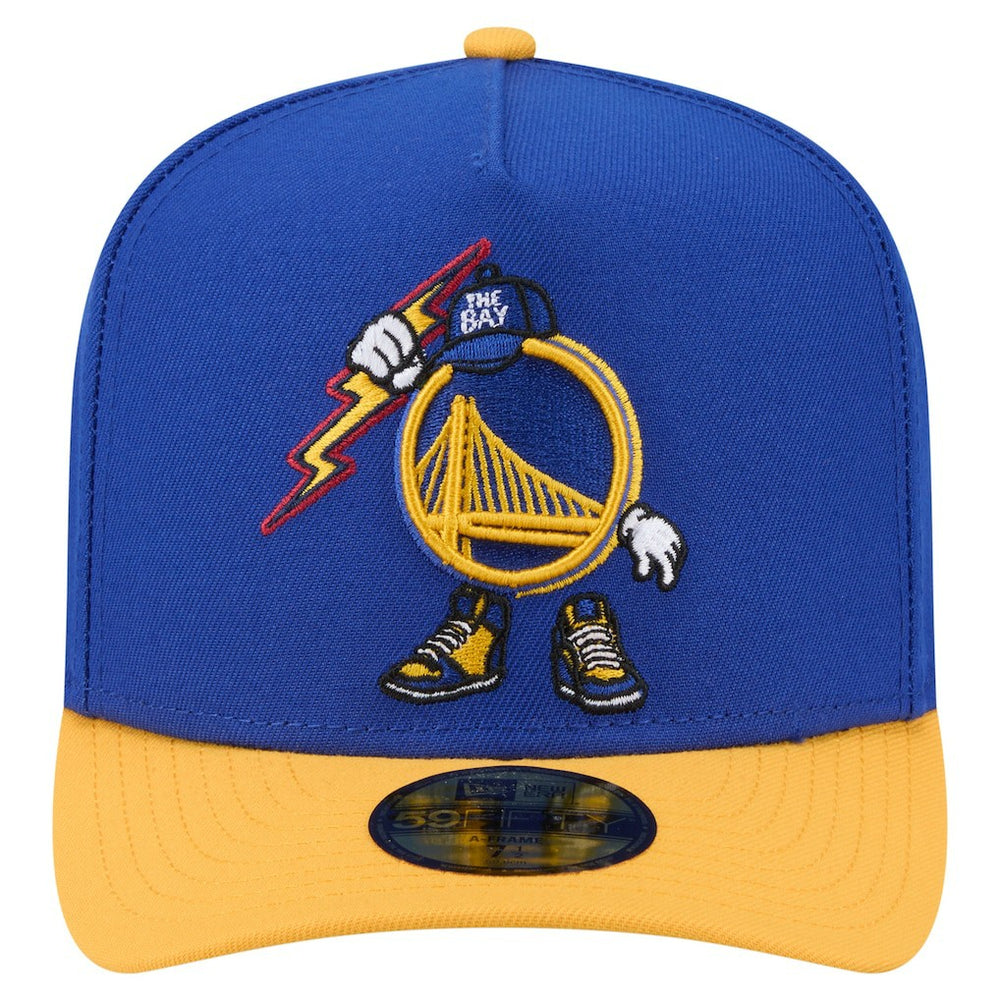 New Era Golden State Warriors Injection Cartoon Logo A-Frame 59FIFTY Fitted Hat Royal