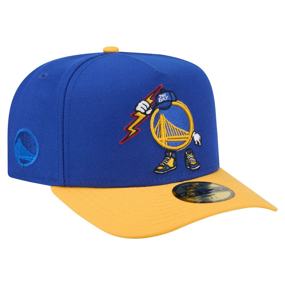 New Era Golden State Warriors Injection Cartoon Logo A-Frame 59FIFTY Fitted Hat Royal