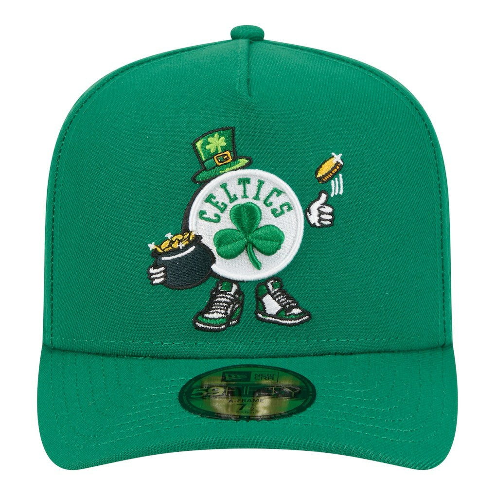 New Era Boston Celtics Injection Cartoon Logo A-Frame 59FIFTY Fitted Hat Kelly Green