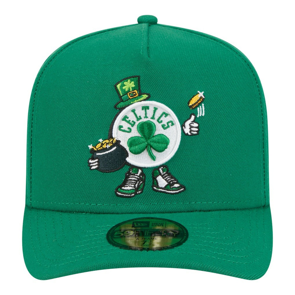 New Era Boston Celtics Injection Cartoon Logo A-Frame 59FIFTY Fitted Hat Kelly Green