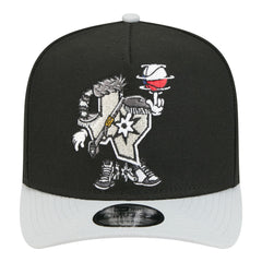 New Era San Antonio Spurs Injection Cartoon Logo A-Frame 9FIFTY Adjustable Hat Black