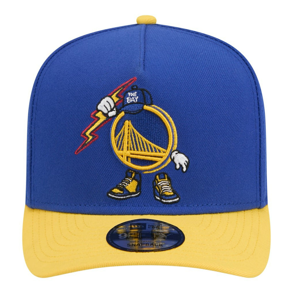 New Era Golden State Warriors Injection Cartoon Logo A-Frame 9FIFTY Adjustable Hat Royal