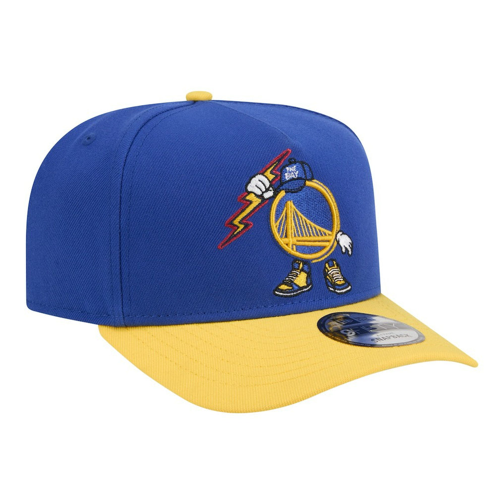 New Era Golden State Warriors Injection Cartoon Logo A-Frame 9FIFTY Adjustable Hat Royal