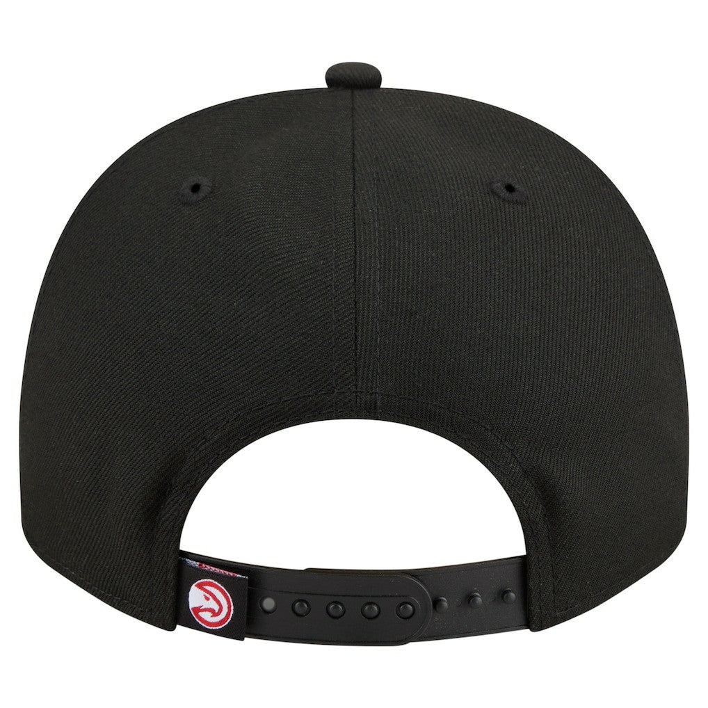 New Era Atlanta Hawks Injection Cartoon Logo A-Frame 9FIFTY Adjustable Hat Black