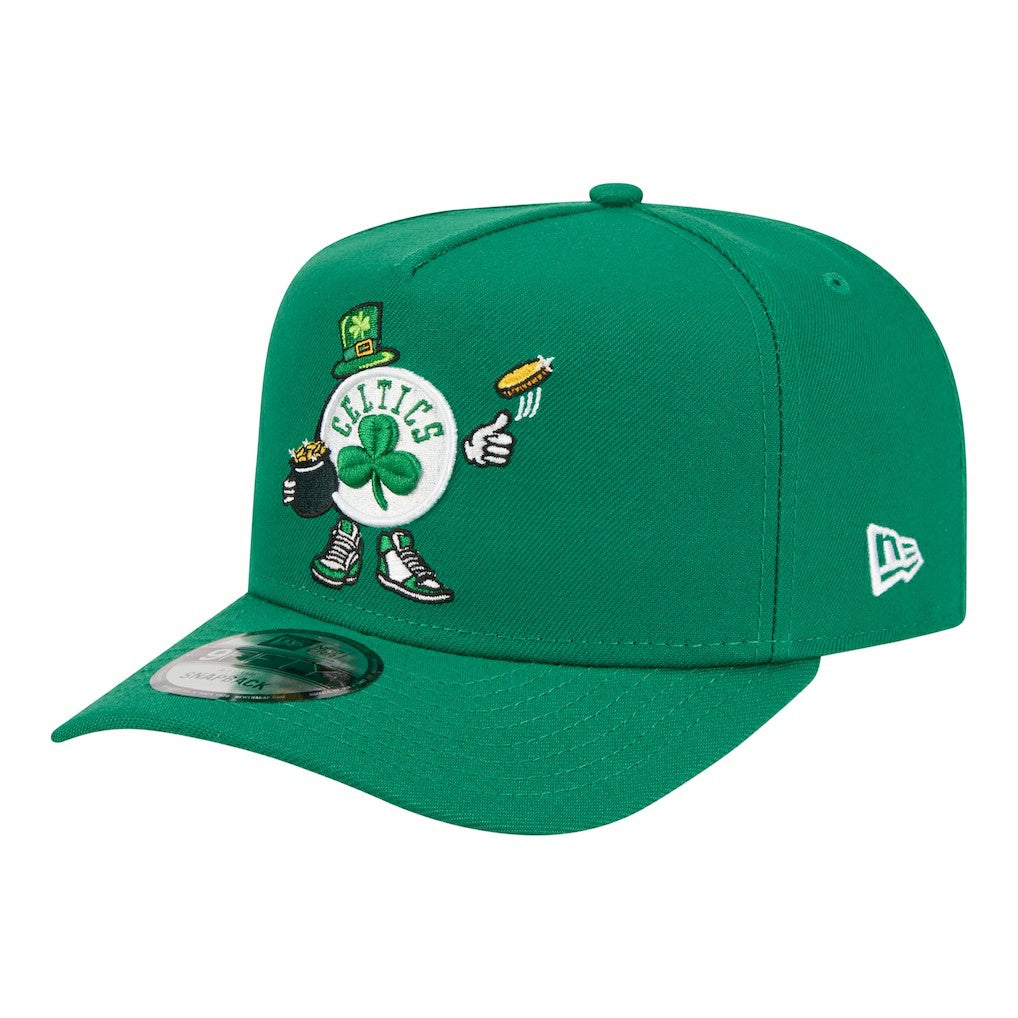 New Era Boston Celtics Injection Cartoon Logo A-Frame 9FIFTY Adjustable Hat Kelly Green