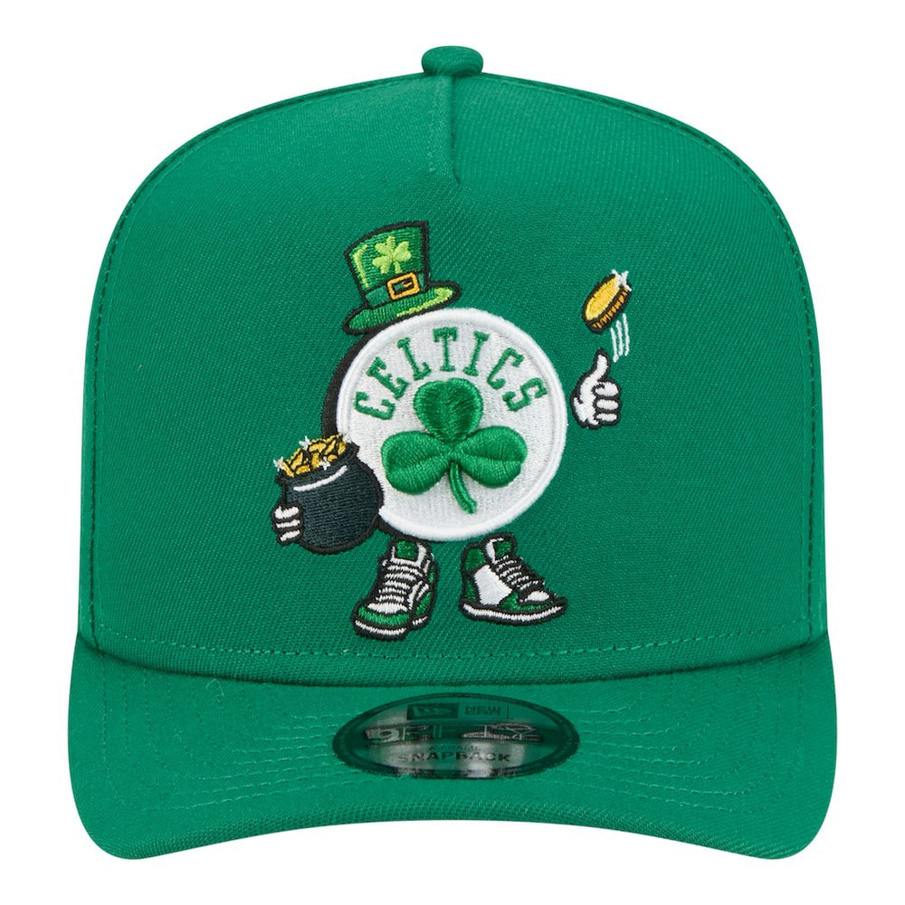 New Era Boston Celtics Injection Cartoon Logo A-Frame 9FIFTY Adjustable Hat Kelly Green
