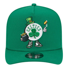 New Era Boston Celtics Injection Cartoon Logo A-Frame 9FIFTY Adjustable Hat Kelly Green