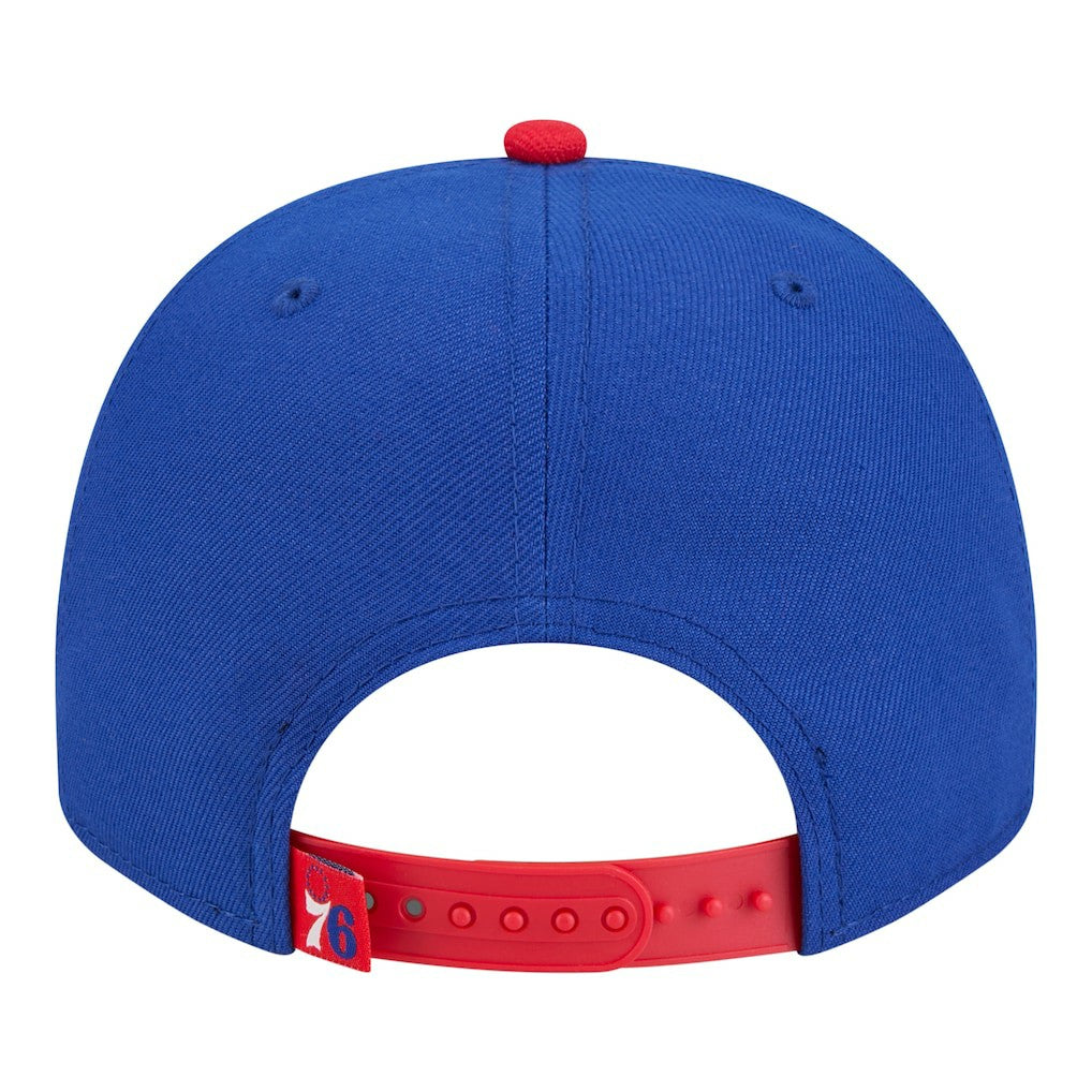New Era Philadelphia 76ers Injection Cartoon Logo A-Frame 9FIFTY Adjustable Hat Royal
