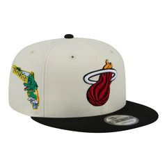 New Era Miami Heat Injection Localized 9FIFTY Snapback Hat White