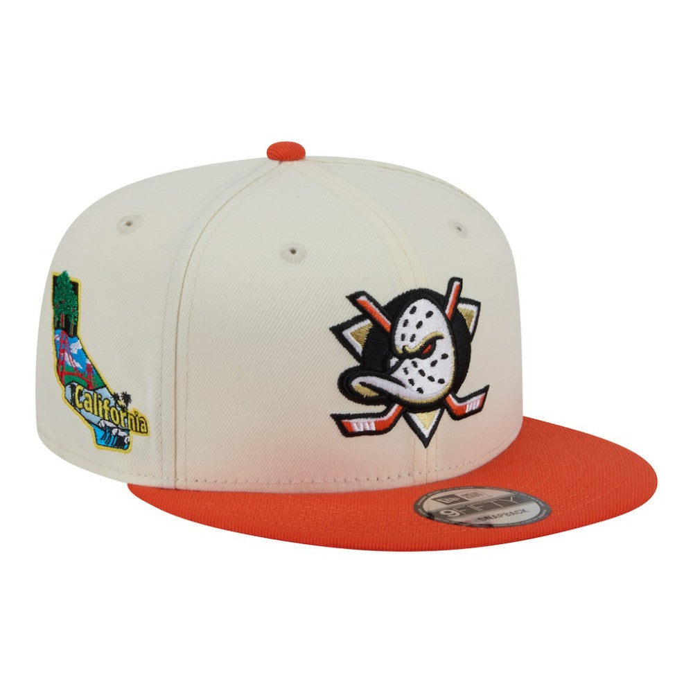 Anaheim Ducks New Era Injection Localized Two-Tone 9FIFTY Snapback Hat - White/Orange | New Era discount