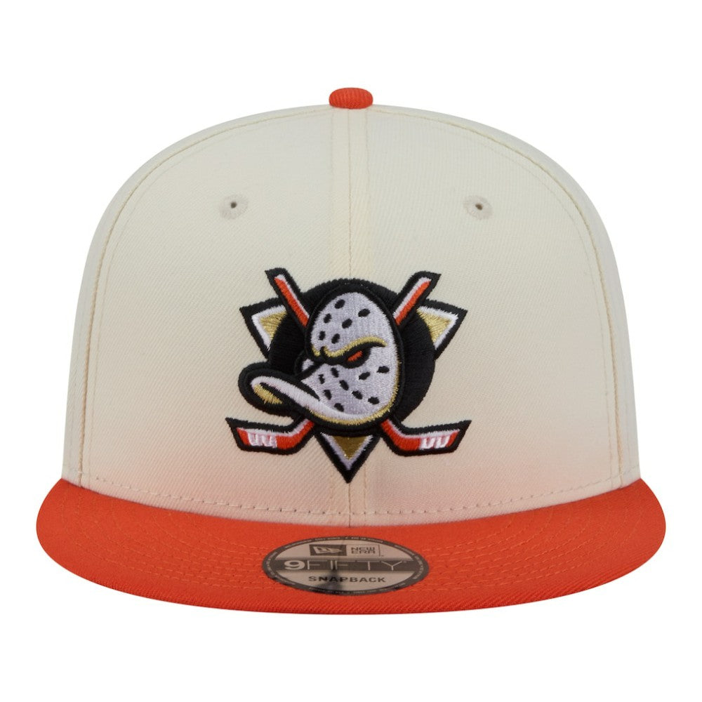 Anaheim Ducks New Era Injection Localized Two-Tone 9FIFTY Snapback Hat - White/Orange | New Era discount
