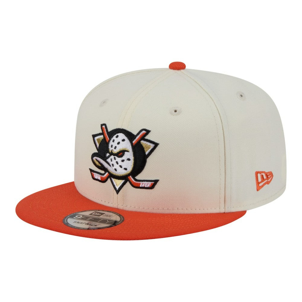Anaheim Ducks New Era Injection Localized Two-Tone 9FIFTY Snapback Hat - White/Orange | New Era discount