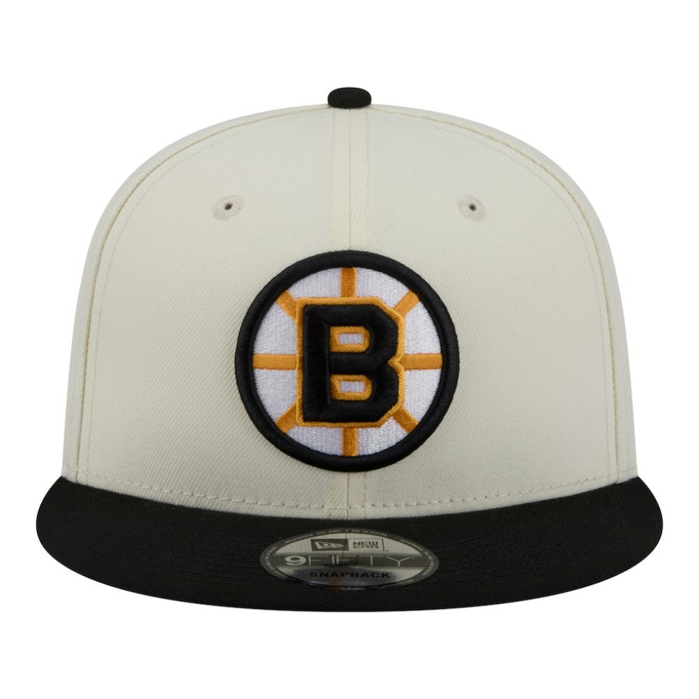 Boston Bruins New Era Injection Localized Two-Tone 9FIFTY Snapback Hat - White/Black | New Era discount
