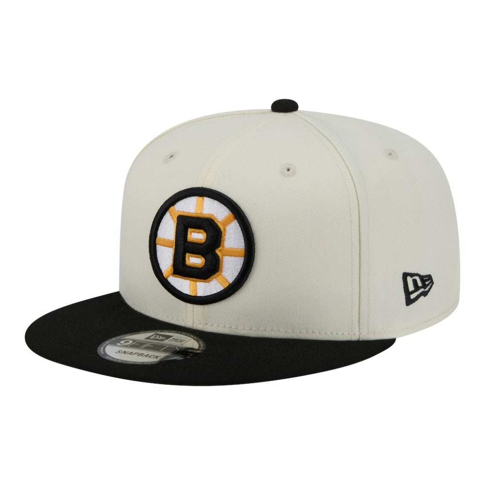 Boston Bruins New Era Injection Localized Two-Tone 9FIFTY Snapback Hat - White/Black | New Era discount