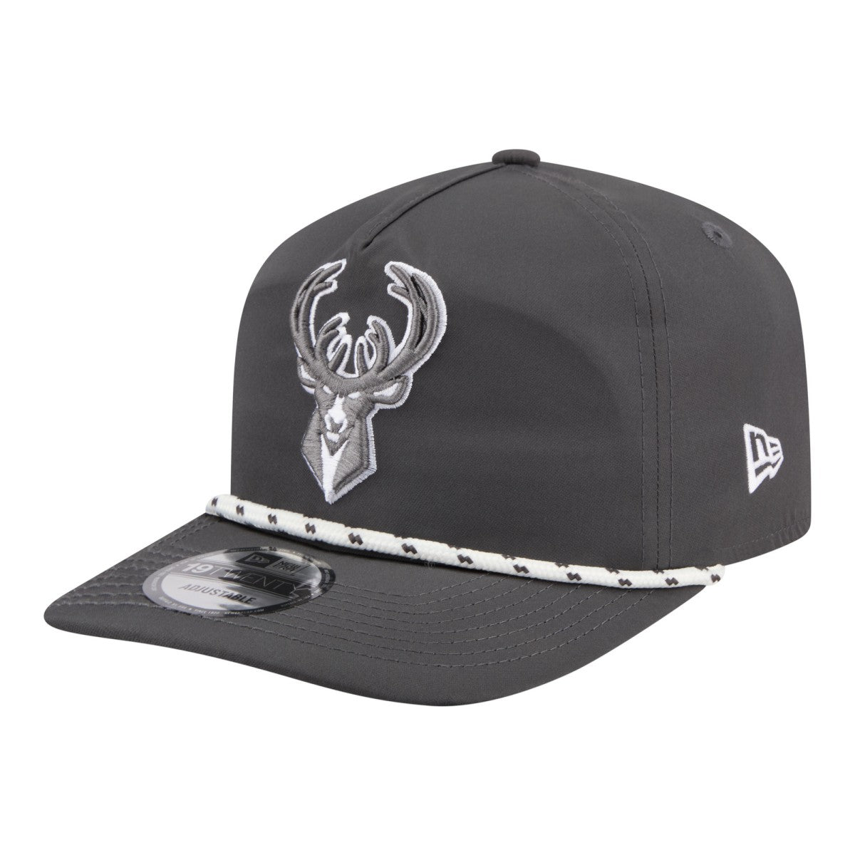 New Era Milwaukee Bucks Tonal Rope 19TWENTY Adjustable Hat Graphite