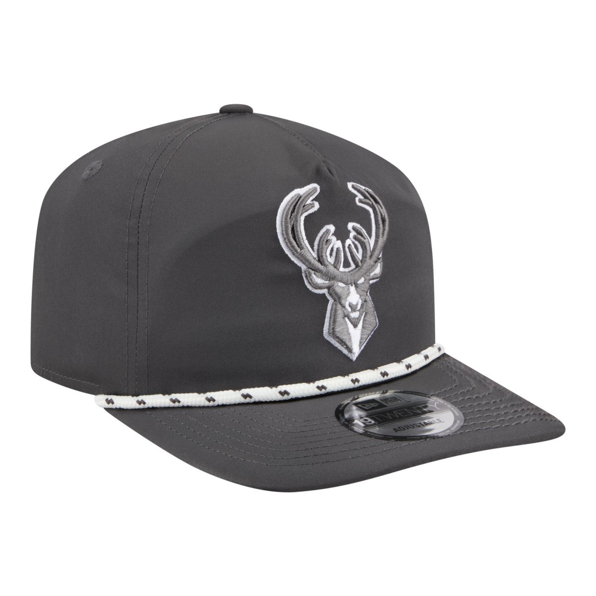New Era Milwaukee Bucks Tonal Rope 19TWENTY Adjustable Hat Graphite