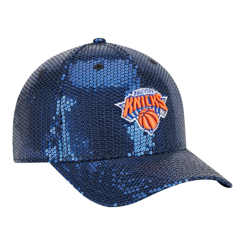 New Era New York Knicks Women's Sequin M-Crown 9FORTY Adjustable Hat Blue