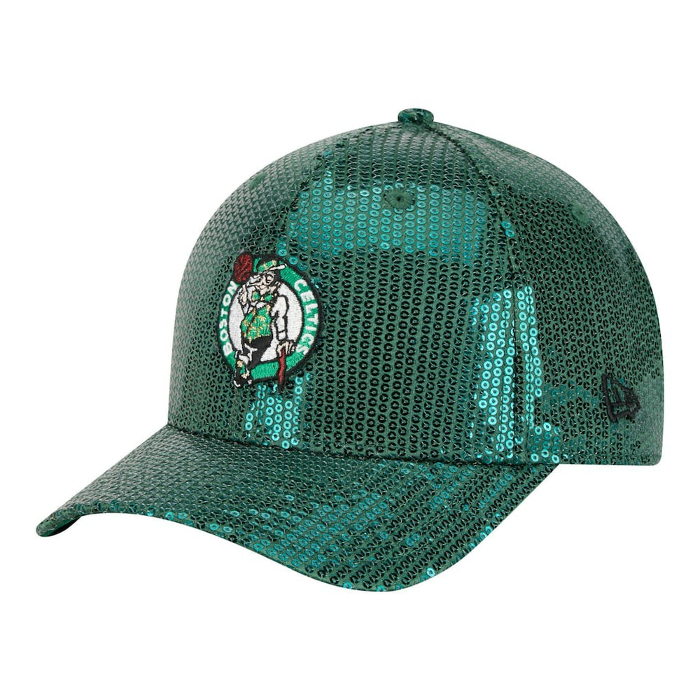 New Era Boston Celtics Women's Sequin M-Crown 9FORTY Adjustable Hat Kelly Green
