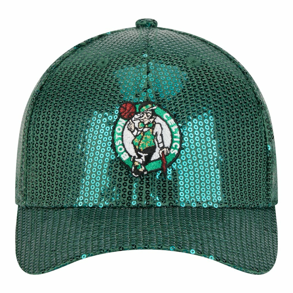 New Era Boston Celtics Women's Sequin M-Crown 9FORTY Adjustable Hat Kelly Green