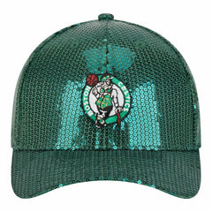 New Era Boston Celtics Women's Sequin M-Crown 9FORTY Adjustable Hat Kelly Green