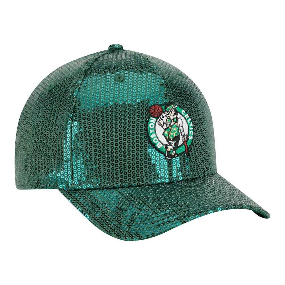 New Era Boston Celtics Women's Sequin M-Crown 9FORTY Adjustable Hat Kelly Green