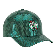 New Era Boston Celtics Women's Sequin M-Crown 9FORTY Adjustable Hat Kelly Green