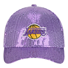 New Era Los Angeles Lakers Women's Sequin M-Crown 9FORTY Adjustable Hat Purple