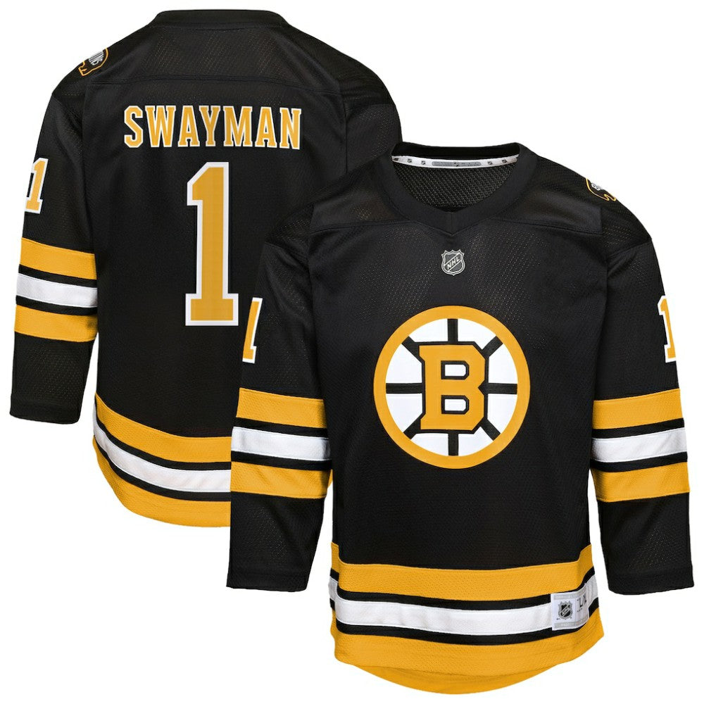 Jeremy Swayman Boston Bruins Outerstuff Youth Home Replica Jersey - Black | NHL near me