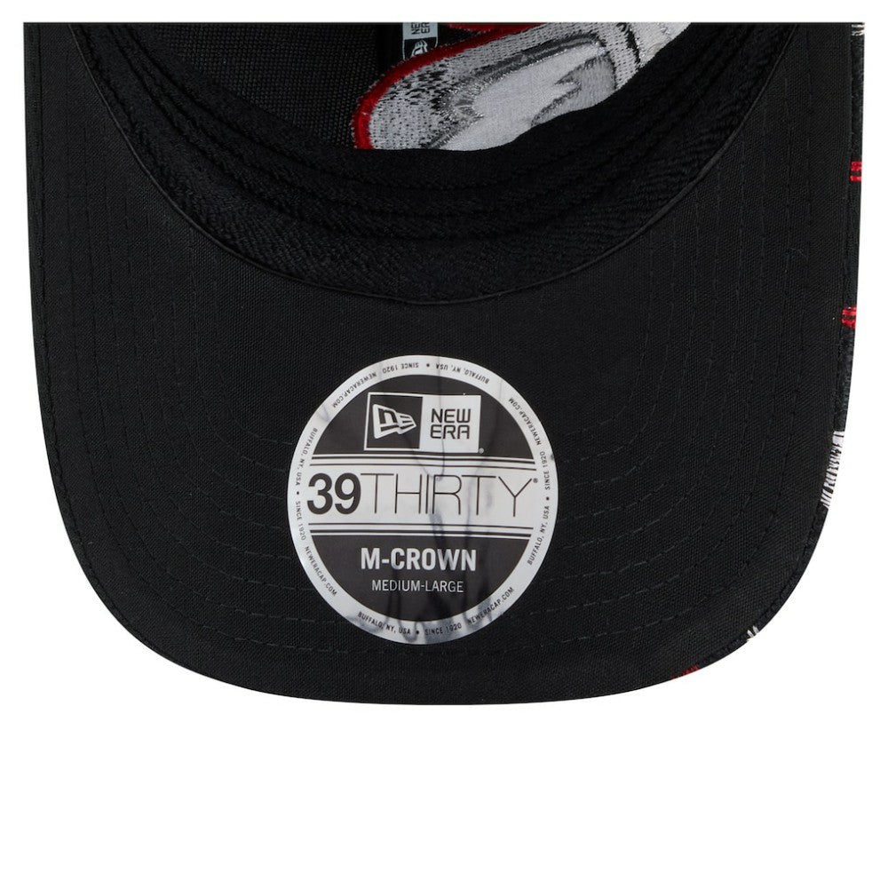 Buffalo Sabres New Era Oversized Logo M-Crown Flex 39THIRTY Hat - Black | New Era Lifestyle