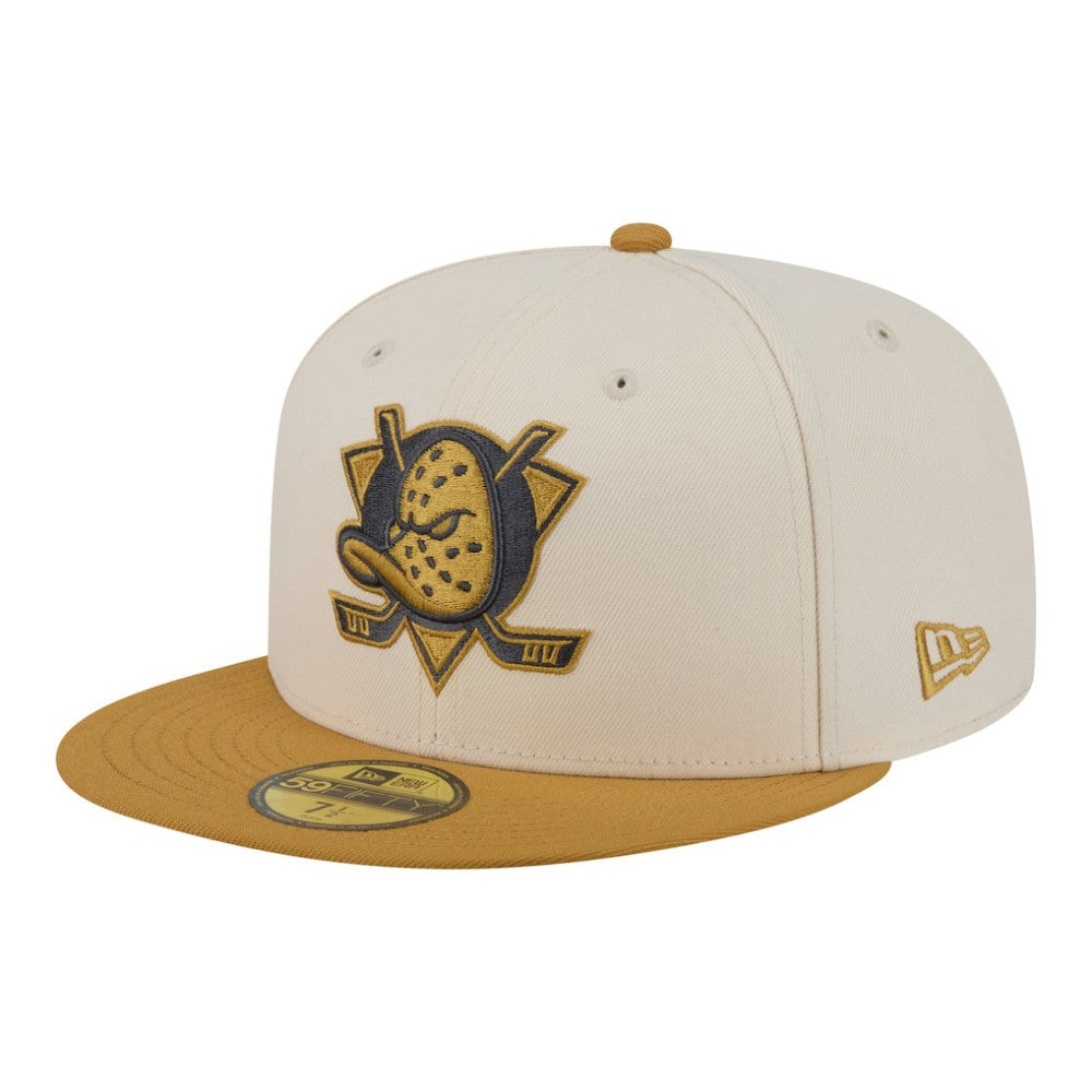 Anaheim Ducks New Era Colorpack Two-Tone 59FIFTY Fitted Hat - Cream/Tan | New Era on sale