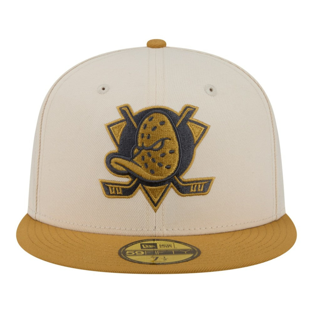 Anaheim Ducks New Era Colorpack Two-Tone 59FIFTY Fitted Hat - Cream/Tan | New Era on sale