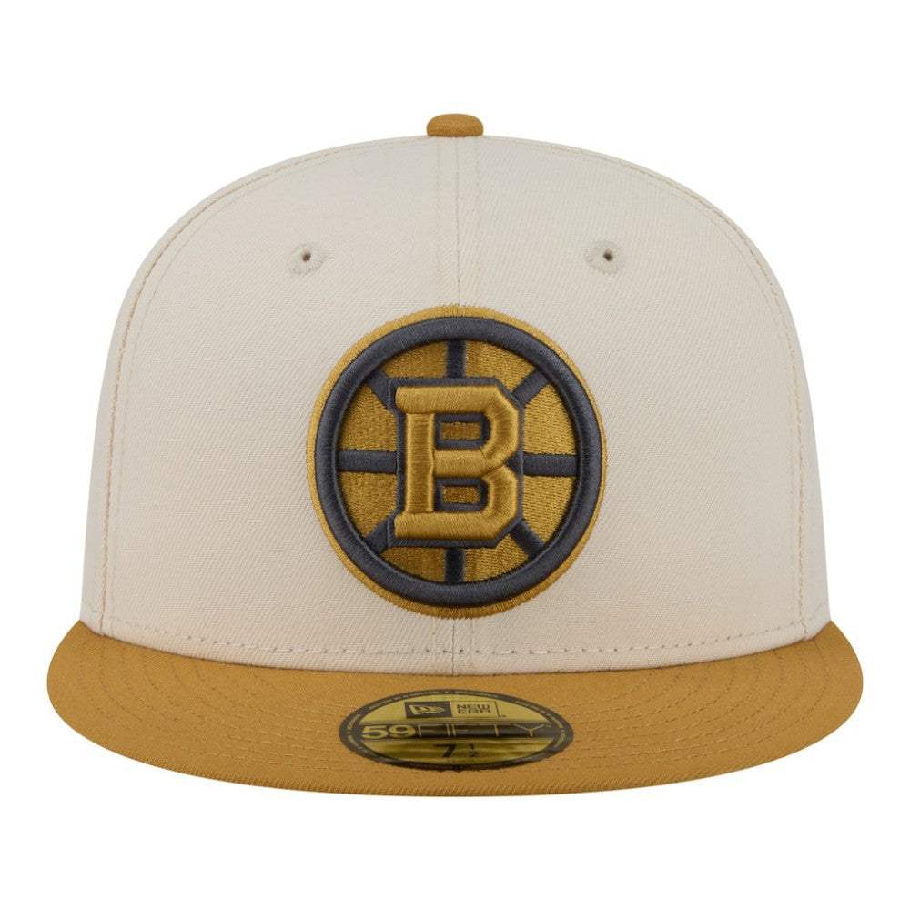 Boston Bruins New Era Colorpack Two-Tone 59FIFTY Fitted Hat - Cream/Tan | New Era on sale
