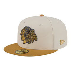 Chicago Blackhawks New Era Colorpack Two-Tone 59FIFTY Fitted Hat - Cream/Tan | New Era sale