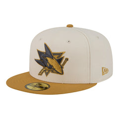 San Jose Sharks New Era Colorpack Two-Tone 59FIFTY Fitted Hat - Cream/Tan | New Era Clearance