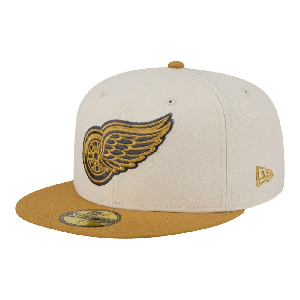 Detroit Red Wings New Era Colorpack Two-Tone 59FIFTY Fitted Hat - Cream/Tan | New Era Clearance
