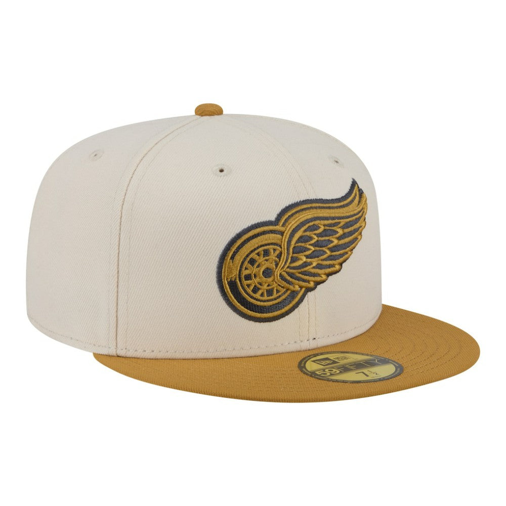 Detroit Red Wings New Era Colorpack Two-Tone 59FIFTY Fitted Hat - Cream/Tan | New Era Clearance