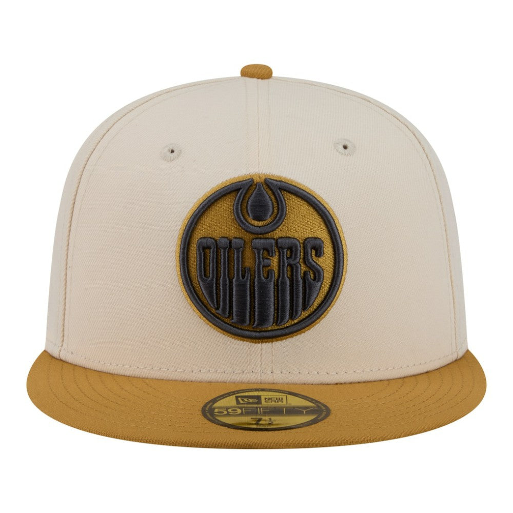 Edmonton Oilers New Era Colorpack Two-Tone 59FIFTY Fitted Hat - Cream/Tan | New Era Lifestyle