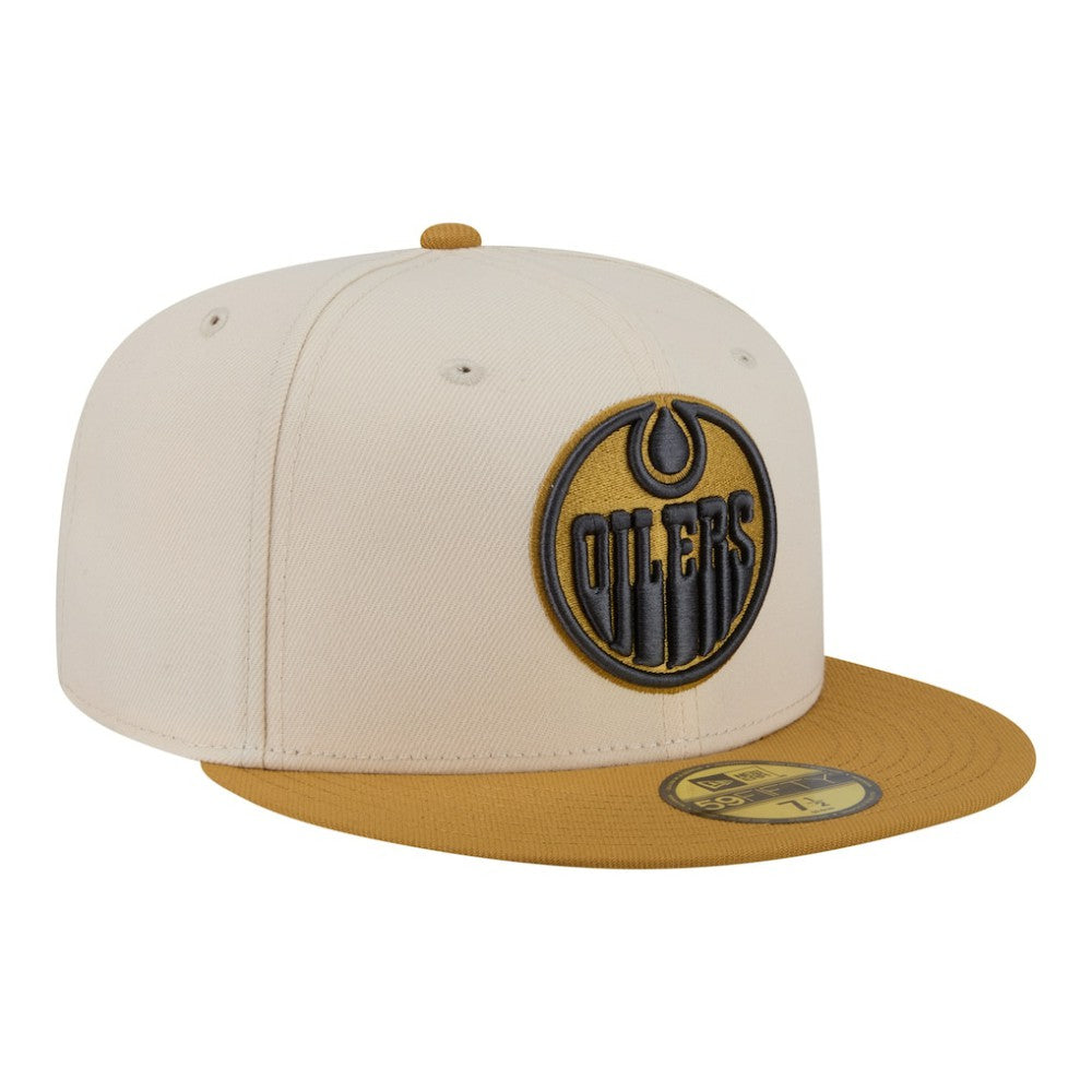 Edmonton Oilers New Era Colorpack Two-Tone 59FIFTY Fitted Hat - Cream/Tan | New Era Lifestyle