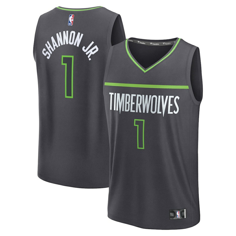 Fanatics Terrence Shannon Jr. Minnesota Timberwolves Fast Break Replica Jersey Statement Edition Anthracite