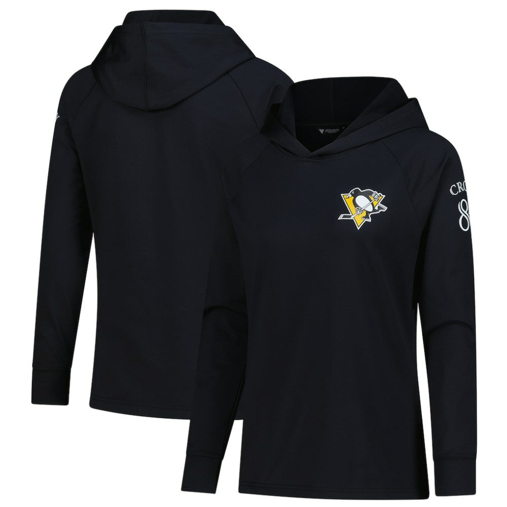 Sidney Crosby Pittsburgh Penguins Levelwear Women's Impression Name & Number Raglan Hoodie - Black | NHL near me
