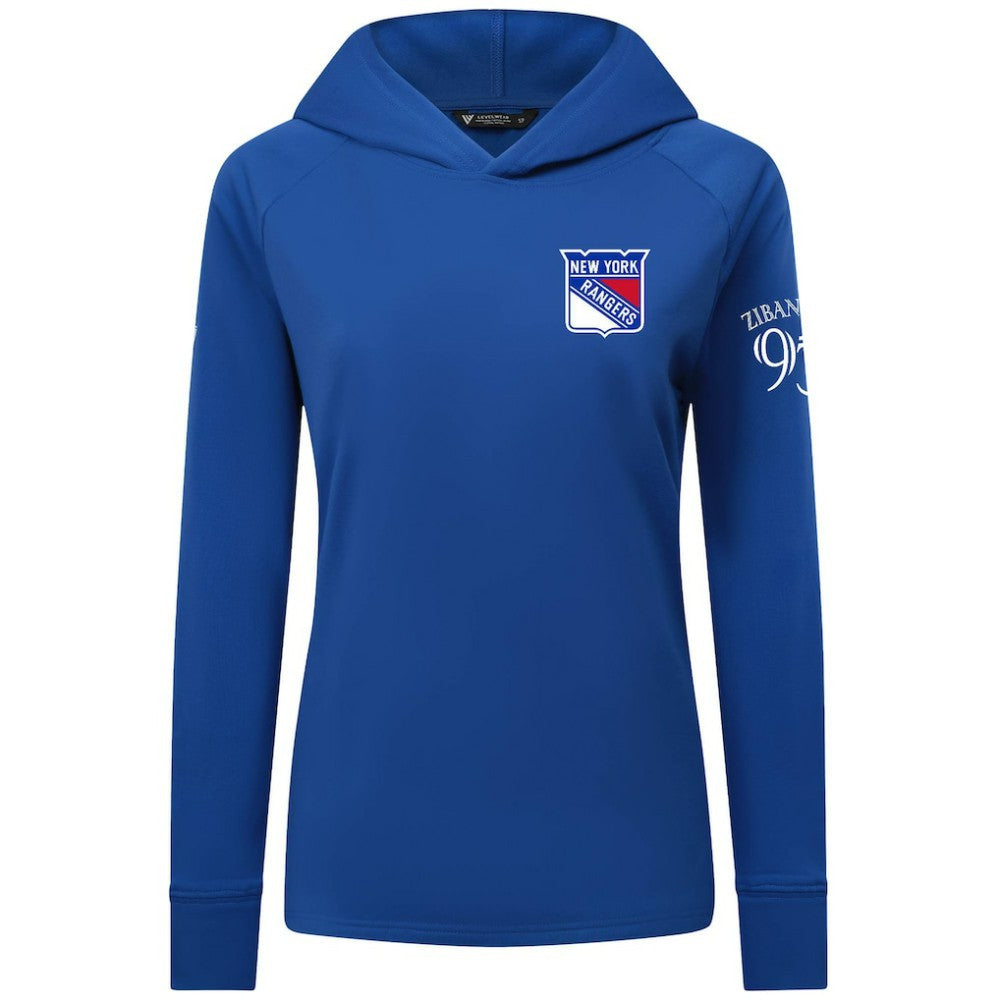 Mika Zibanejad New York Rangers Levelwear Women's Impression Name & Number Raglan Hoodie - Blue | NHL online