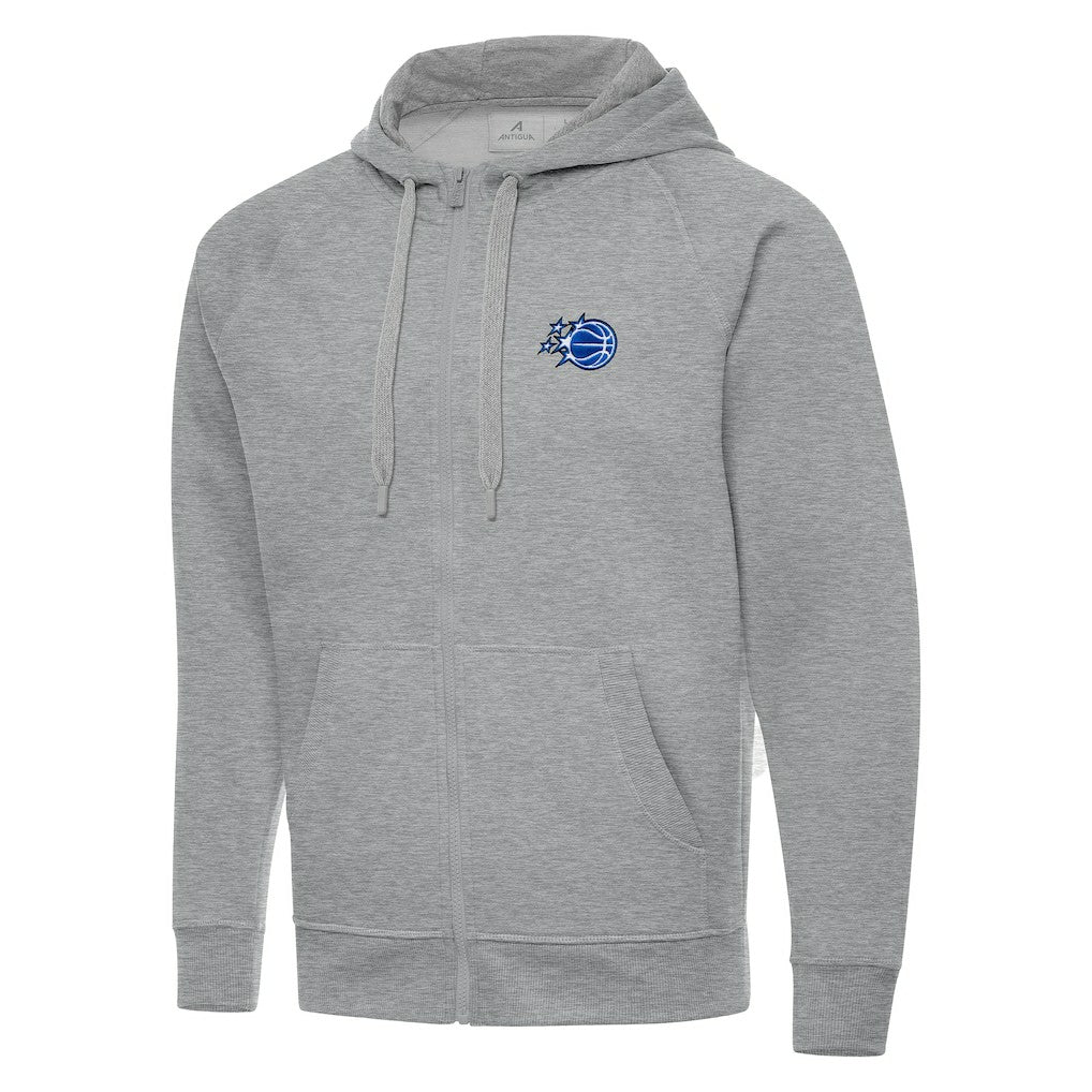 Orlando Magic Antigua New Logo Victory Full-Zip Hooded Sweatshirt Heather Gray