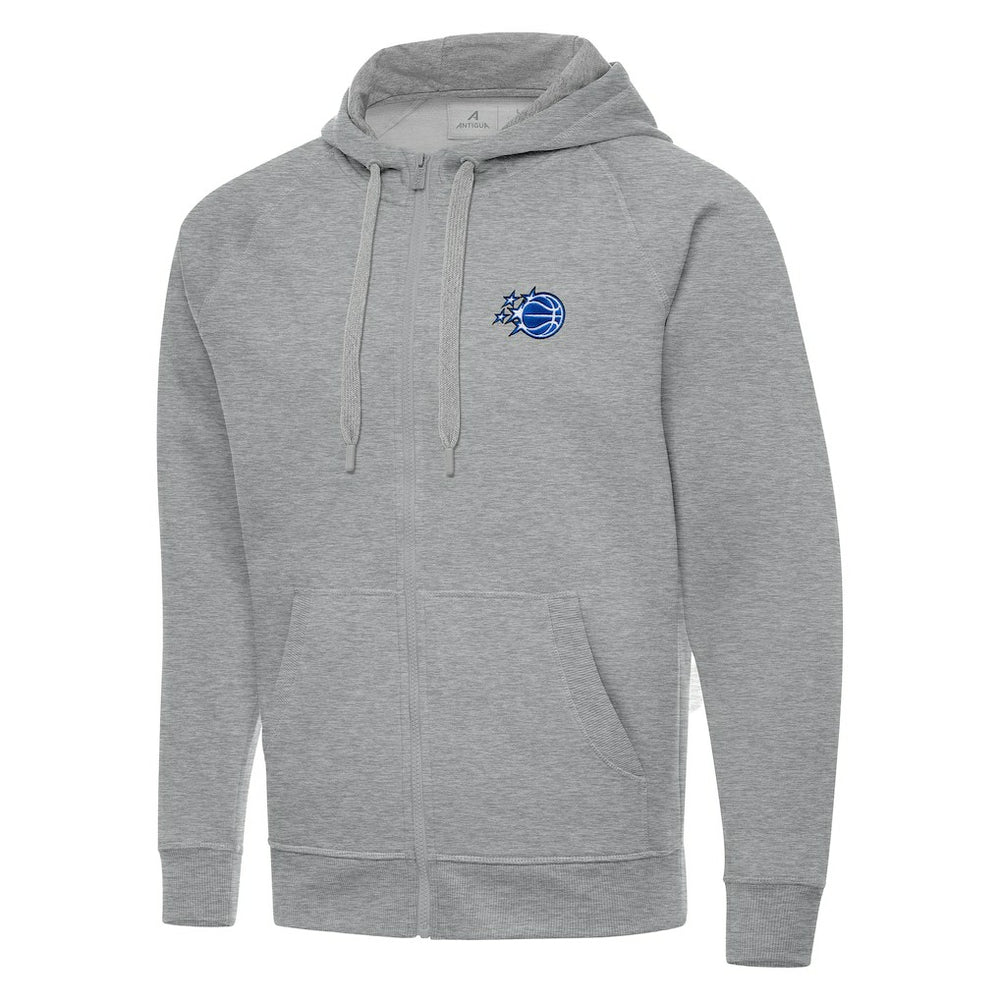 Orlando Magic Antigua New Logo Victory Full-Zip Hooded Sweatshirt Heather Gray