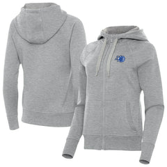 Orlando Magic Antigua Women's New Logo Victory Full-Zip Hooded Sweatshirt Heather Gray