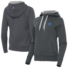 Orlando Magic Antigua Women's New Logo Victory Full-Zip Hooded Sweatshirt Charcoal
