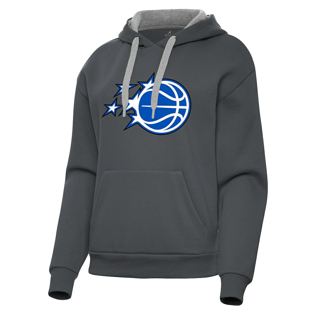 Orlando Magic Antigua Women's New Logo Victory Pullover Hoodie Charcoal