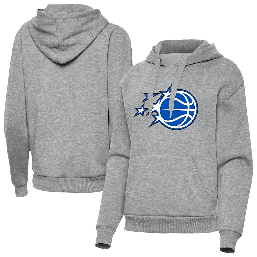Orlando Magic Antigua Women's New Logo Victory Pullover Hoodie Heather Gray