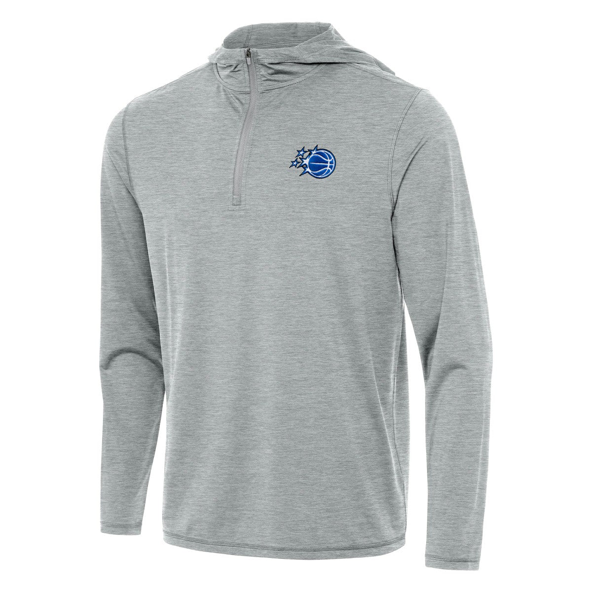 Orlando Magic Antigua New Logo Tidy Quarter-Zip Hoodie Heather Gray