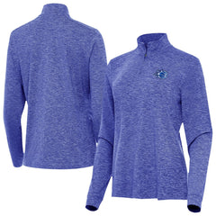 Orlando Magic Antigua Women's New Logo Mentor Long Sleeve Quarter-Zip Mock Polo Heather Royal